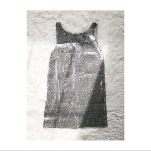Free People Sequin Dress Rock Star Silver SZ4